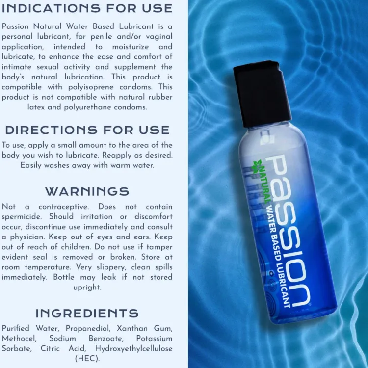 Passion Lubricants Travel Essentials>2oz Passion Natural Water-Based Lubricant