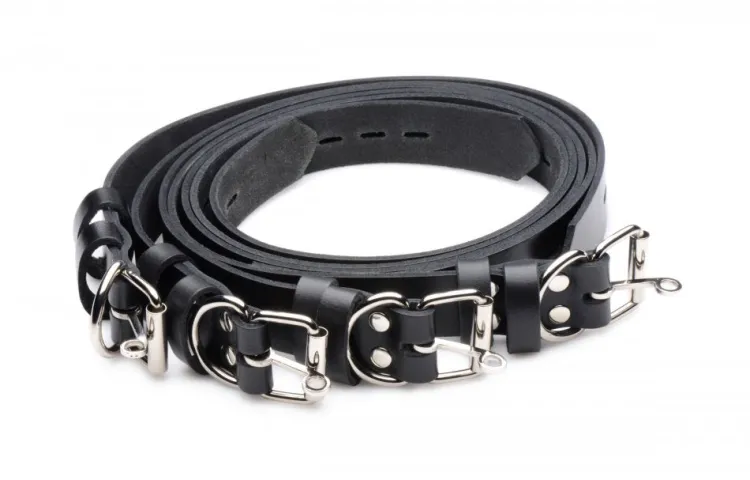 Strict Leather Wrist & Ankle Cuffs>4 Pack Leather Locking Bondage Straps
