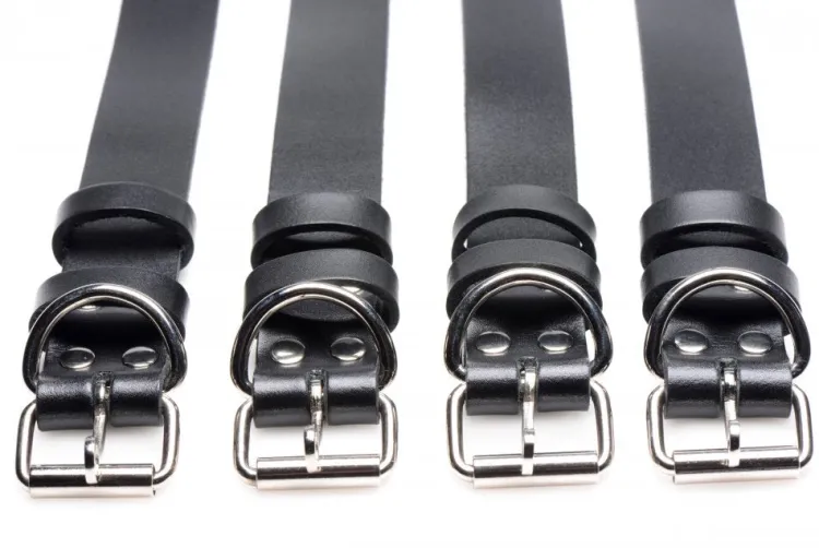 Strict Leather Wrist & Ankle Cuffs>4 Pack Leather Locking Bondage Straps