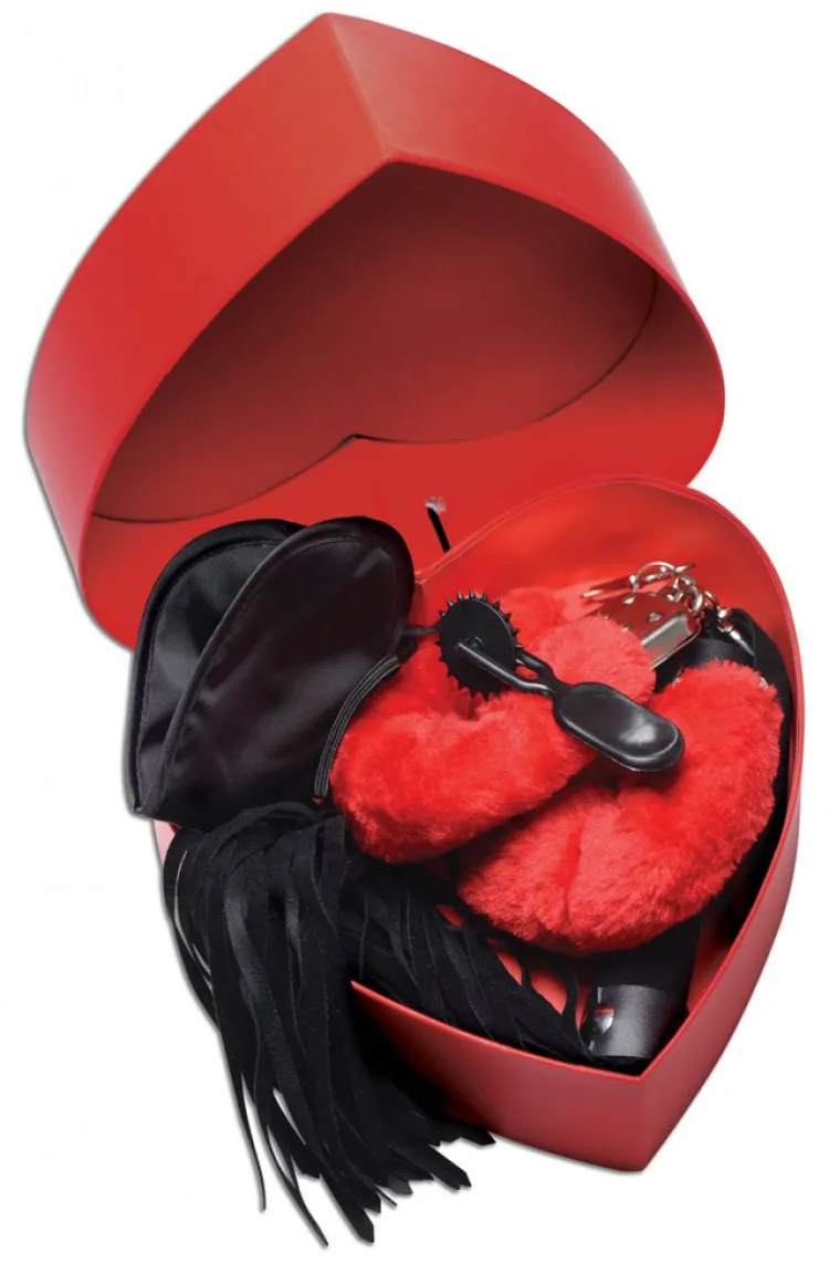 Frisky Sex Toy Kits & Collections | Starter Bdsm & Bondage Kits>Passion Fetish Kit with Heart Gift Box