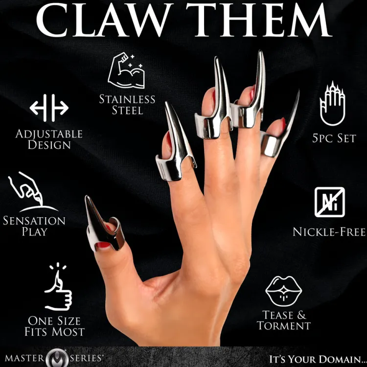Master Series Sensation Play, Tools & Accessories>5pc Sensation Play Claw Rings