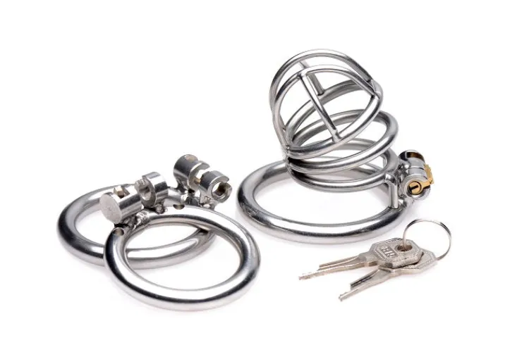 Master Series Chastity Devices | Penis Rings>Pen Deluxe Stainless Steel Locking Chastity Cage