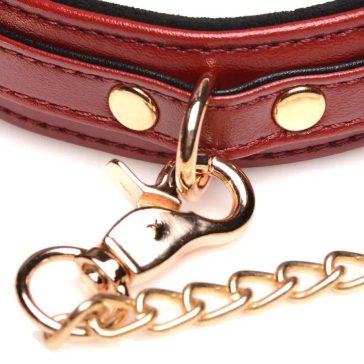 Master Series Leashes & Collars | Wrist & Ankle Cuffs>6 Piece Burgundy Bondage Set