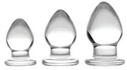 Prisms Erotic Glass Anal Starter Toys | Glass Butt Plugs>3 Piece Glass Anal Plug Kit