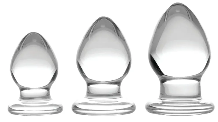 Prisms Erotic Glass Anal Starter Toys | Glass Butt Plugs>3 Piece Glass Anal Plug Kit