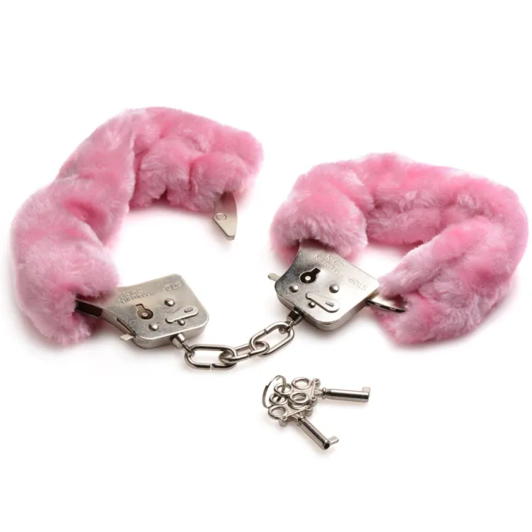 Trinity Vibes Sensation Play, Tools & Accessories | Wrist & Ankle Cuffs>Pink Fur-Lined Bondage Cuffs