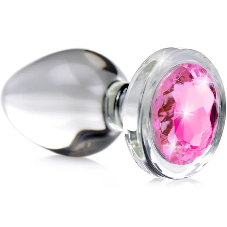 Booty Sparks Jewel Butt Plugs | Anal Starter Toys>Pink Gem Glass Anal Plug
