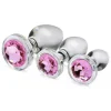 Booty Sparks Jewel Butt Plugs | Anal Starter Toys>Pink Gem Glass Anal Plug Set