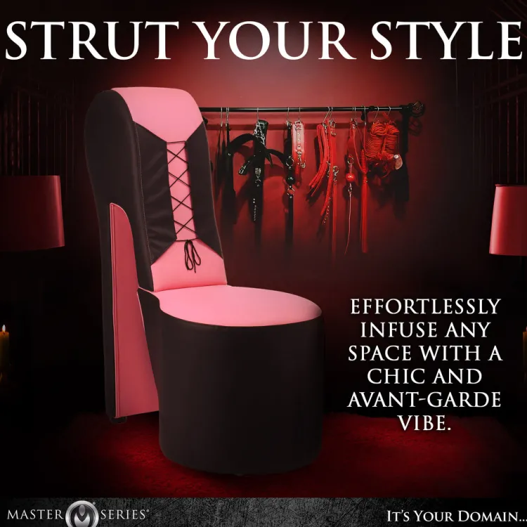 Master Series Sex Furniture, Swings, & More | Sex Furniture>Pink Stiletto Corset Throne Chair