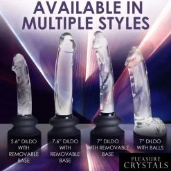 Pleasure Crystals Glass Dildos | Non-Representational Dildos>Glass Dildo w/ Silicone Base