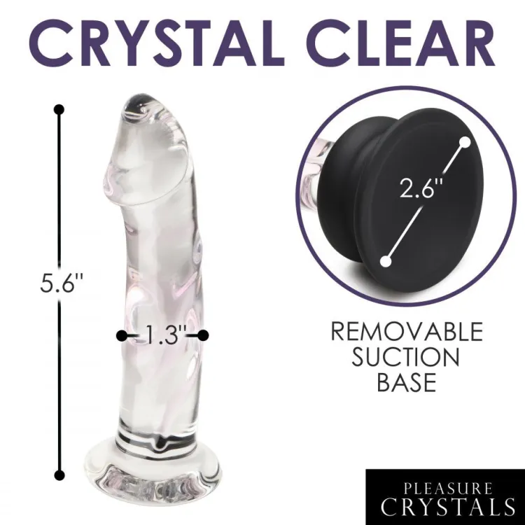 Pleasure Crystals Glass Dildos | Non-Representational Dildos>Glass Dildo w/ Silicone Base