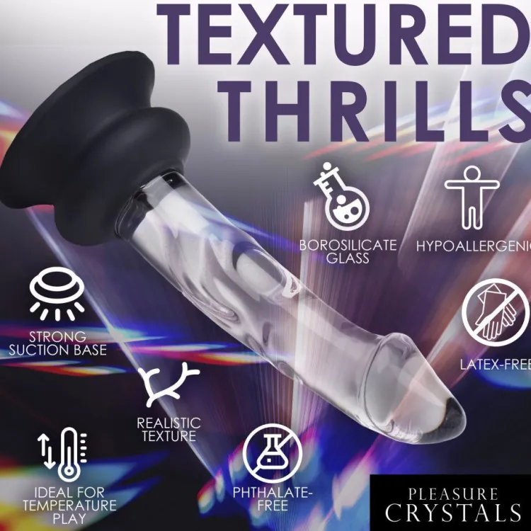 Pleasure Crystals Glass Dildos | Non-Representational Dildos>Glass Dildo w/ Silicone Base