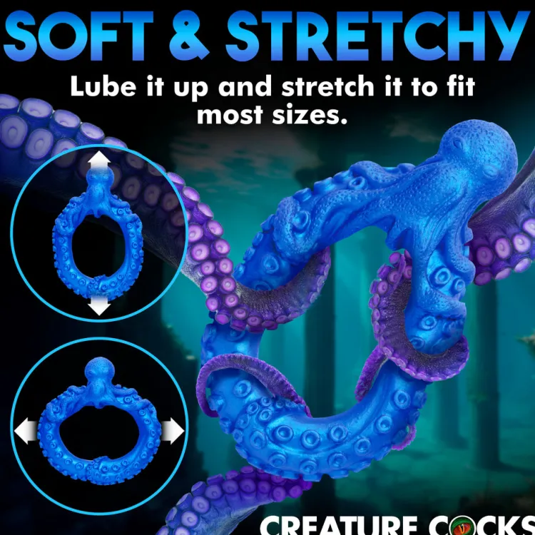 Creature Cocks Penis Rings>Poseidon's Octo-Ring Silicone Cock Ring