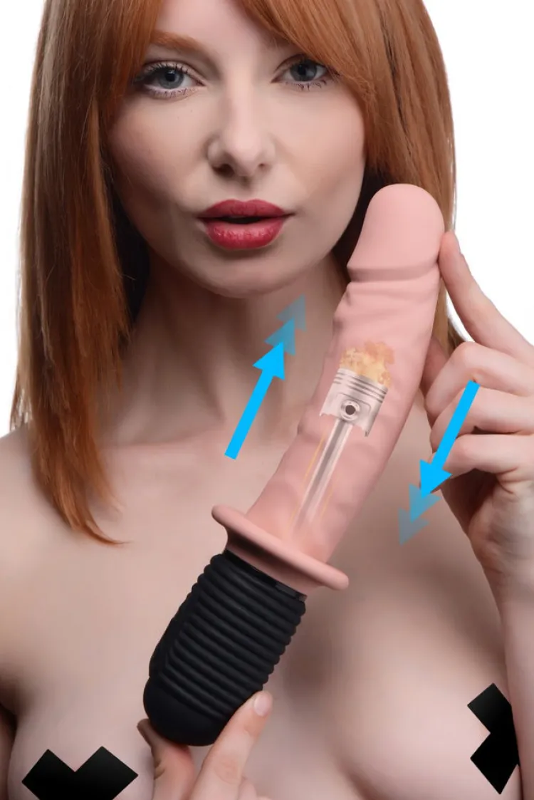 Master Series Silicone Dildos | Vibrating Dildos>Power Pounder Vibrating and Thrusting Silicone Dildo