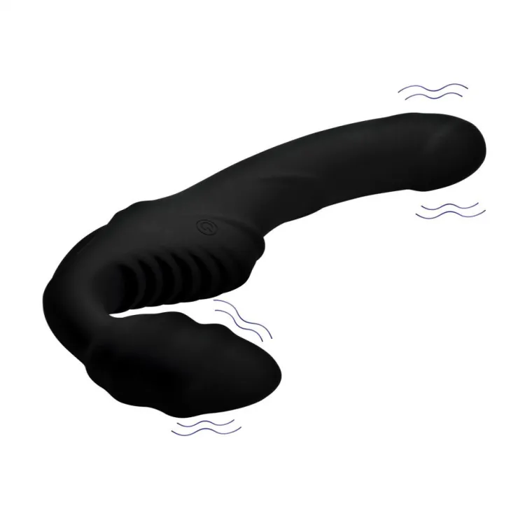 Strap U Anal Pegging Toys | Vibrating Dildos>Pro Rider 9X Vibrating Silicone Strapless Strap On with Remote Control