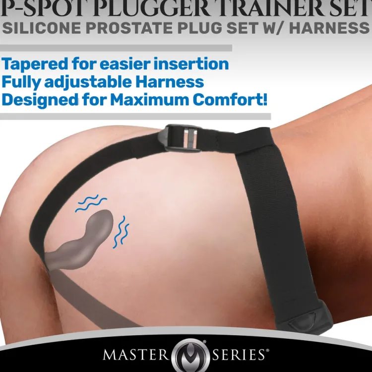 Master Series Vibrating Butt Plugs | Anal Dildos & Probes>P-Spot Plugger 28X Comfort Harness with Remote Control