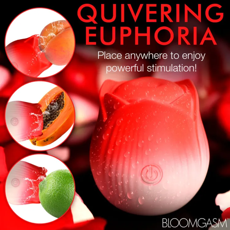 Bloomgasm Silicone Vibrators | Waterproof Vibrators>Pulsing Petals Throbbing Rose Clit Stimulator