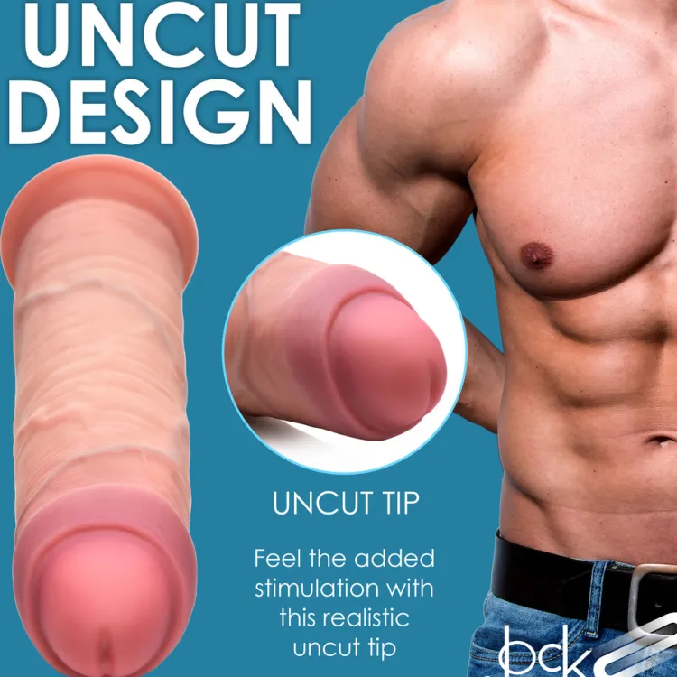 Jock Silicone Dildos | Realistic Dildos>8.5" Uncut Dual Density Silicone Dildo