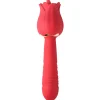 Bloomgasm Silicone Vibrators | Waterproof Vibrators>Racy Rose Thrusting and Licking Rose Vibrator