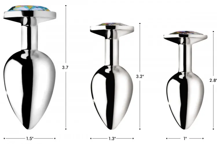 Booty Sparks Jewel Butt Plugs | Anal Starter Toys>Rainbow Prism Gem Anal Plug