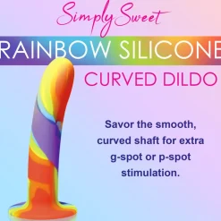 Simply Sweet Silicone Dildos | Harness Compatible Dildos>Rainbow Silicone Dildo