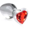 Booty Sparks Jewel Butt Plugs | Anal Starter Toys>Red Heart Gem Glass Anal Plug