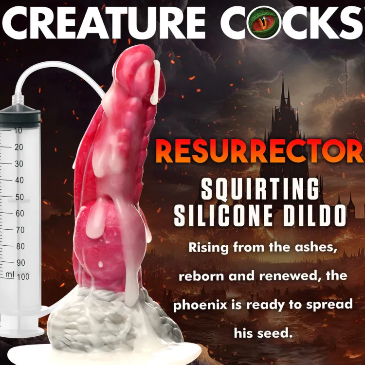Creature Cocks Silicone Dildos>Resurrector Phoenix Squirting Silicone Dildo
