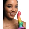 Curve Toys Anal Pegging Toys | Silicone Dildos>Ribbed Rainbow Silicone Dildo
