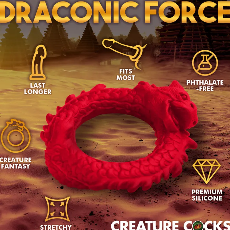 Creature Cocks Penis Rings>Rise of the Dragon Silicone Cock Ring