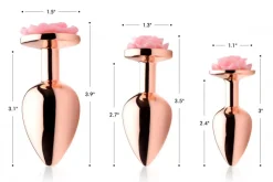Booty Sparks Jewel Butt Plugs | Anal Starter Toys>Rose Gold Anal Plug with Pink Flower