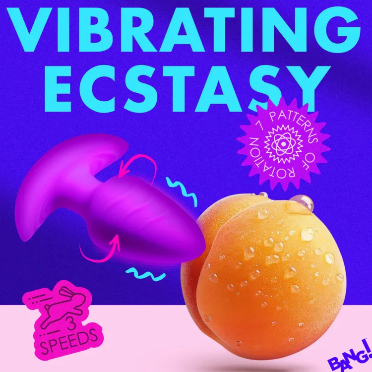 Bang Vibrating Butt Plugs | Unique Anal Toys>Rotating & Vibrating Silicone Butt Plug w/ Remote