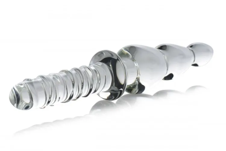 Master Series Glass Dildos | Non-Representational Dildos>Saber Anal Links Glass Thruster