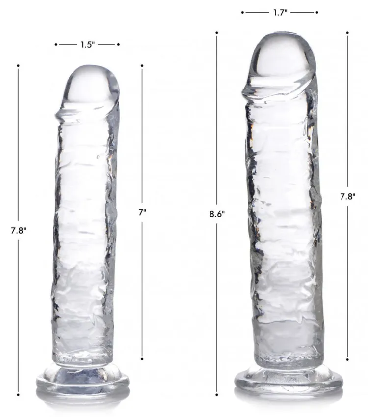 Curve Toys Harness Compatible Dildos | Realistic Dildos>Slim C-Thru Clear Dildo