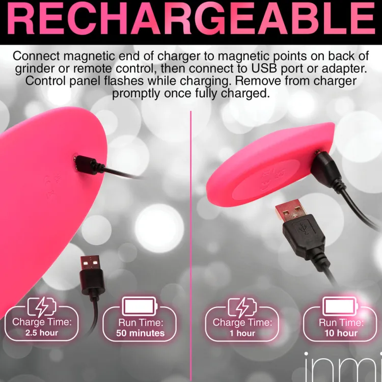 Inmi Silicone Vibrators | Unique Vibrators>Spin n' Grind Rotating and Vibrating Silicone Sex Grinder