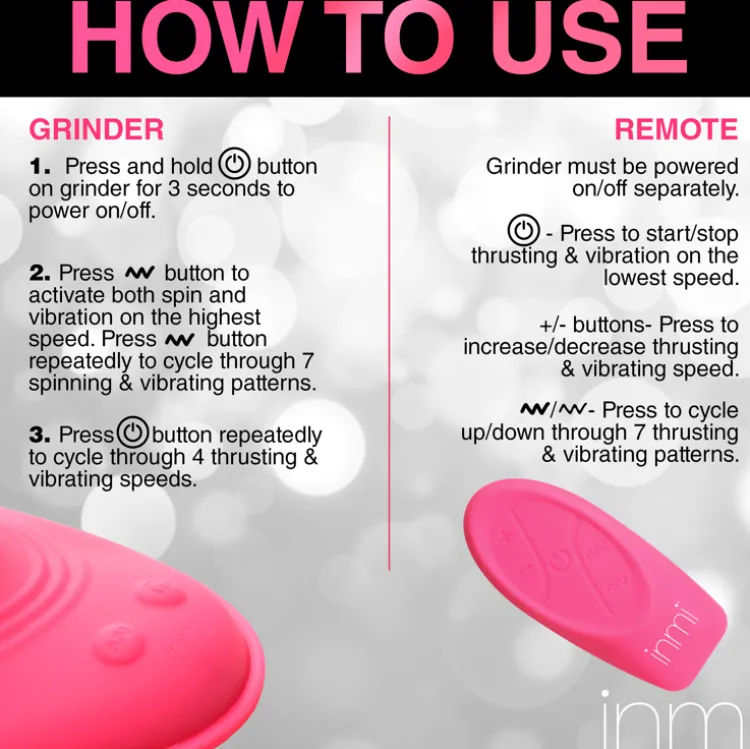 Inmi Silicone Vibrators | Unique Vibrators>Spin n' Grind Rotating and Vibrating Silicone Sex Grinder
