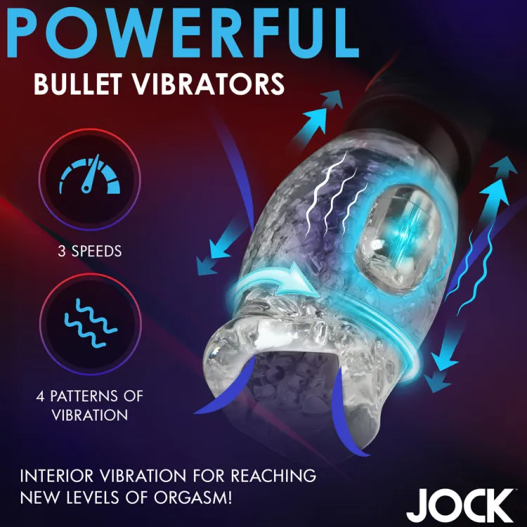 Jock Automatic & Hands-Free Masturbators | Vibrating Strokers>Spinning and Thrusting Masturbator with 2 Bullets