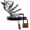 Master Series Chastity Devices | Penis Rings>Steel Chastity Cage with Urethral Insert