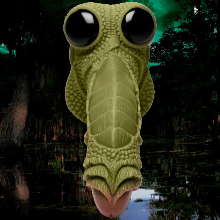 Creature Cocks Silicone Dildos | Harness Compatible Dildos>Swamp Monster Green Scaly Silicone Dildo