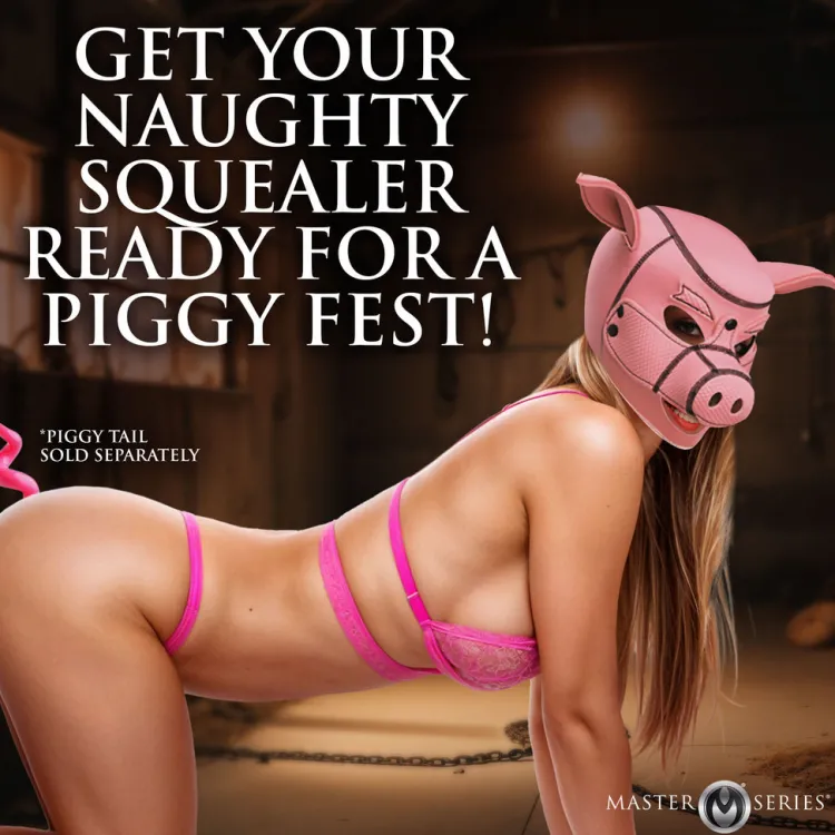 Master Series Puppy Play | Ball Gags & Mouth Restraints>Swine Pig Neoprene Hood