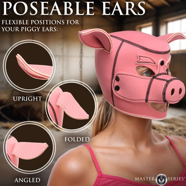 Master Series Puppy Play | Ball Gags & Mouth Restraints>Swine Pig Neoprene Hood