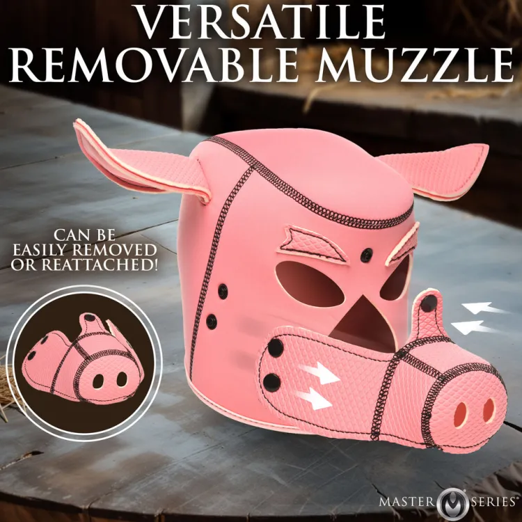 Master Series Puppy Play | Ball Gags & Mouth Restraints>Swine Pig Neoprene Hood