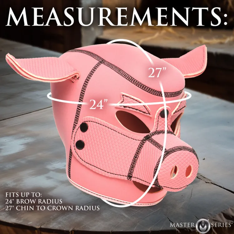 Master Series Puppy Play | Ball Gags & Mouth Restraints>Swine Pig Neoprene Hood