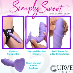 Curve Toys Anal Pegging Toys | Silicone Dildos>Swirl Silicone Purple Dildo