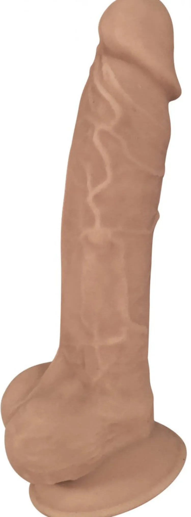 Curve Toys Ultra Realistic Sex Toys | Silicone Dildos>Tan Silexpan Hypoallergenic Silicone Dildo with Balls