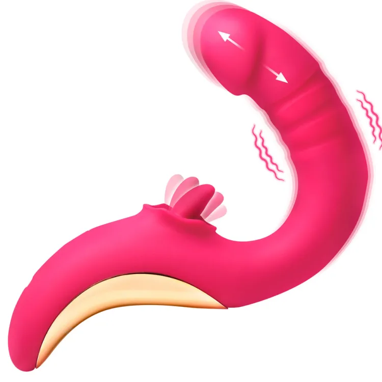 Lickgasm Luxury Toys | Silicone Vibrators>Tease and Please Thrusting and Licking Vibrator