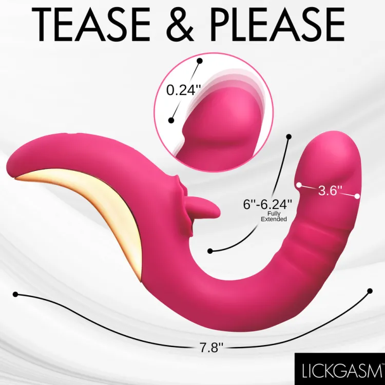 Lickgasm Luxury Toys | Silicone Vibrators>Tease and Please Thrusting and Licking Vibrator