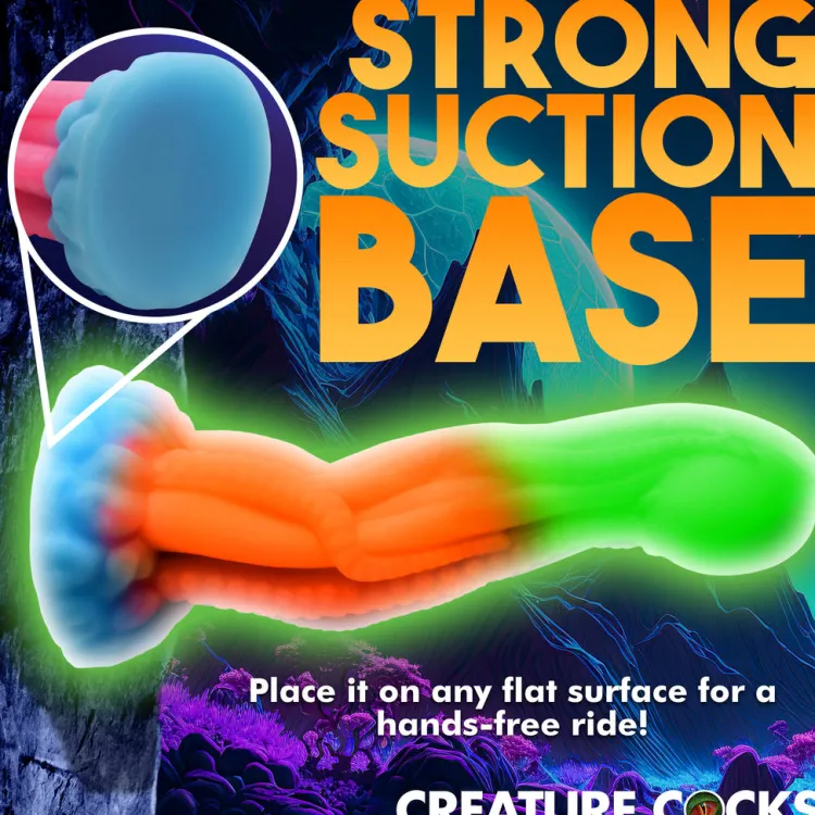 Creature Cocks Silicone Dildos | Harness Compatible Dildos>Tenta-Glow Glow-In-The-Dark Silicone Dildo