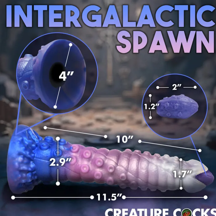 Creature Cocks Silicone Dildos | Non-Representational Dildos>Tenta-Queen Ovipositor Silicone Dildo with Eggs