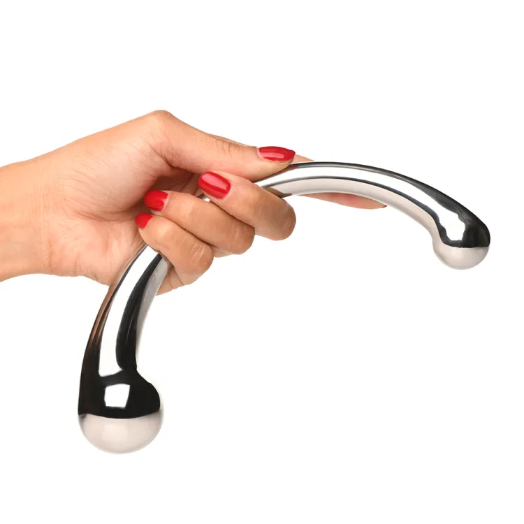 Master Series Anal Dildos & Probes | Aluminum & Steel Dildos & Insertables>The Chrome Crescent Dildo