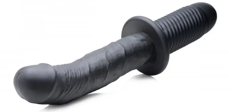 Ass Thumpers Silicone Dildos | Vibrating Dildos>The Large Realistic 10X Silicone Vibrator with Handle